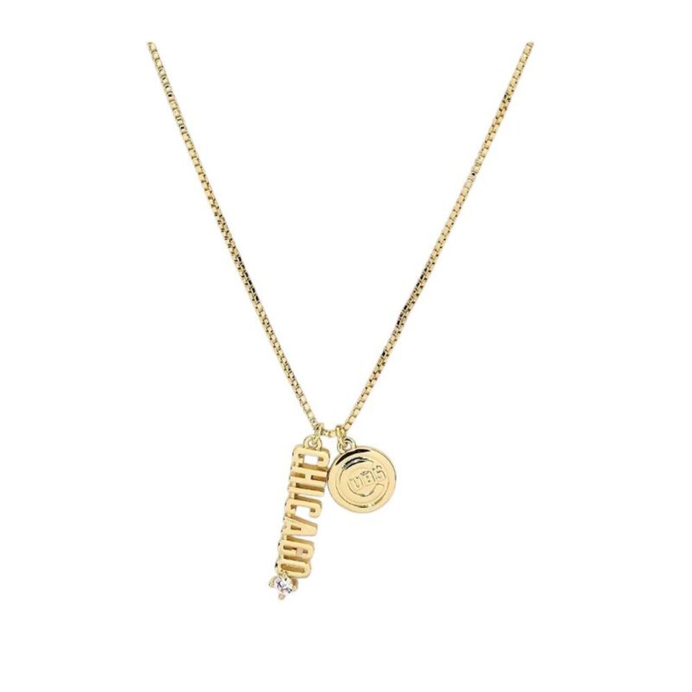 Bijoux Sport by Luv Aj MLB Gold Plated Brass Charm Necklace Chicago Cubs